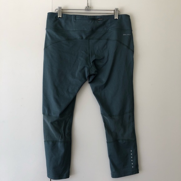 Nike Dri-fit Green Cropped Running Yoga Leggings - Picture 5 of 7